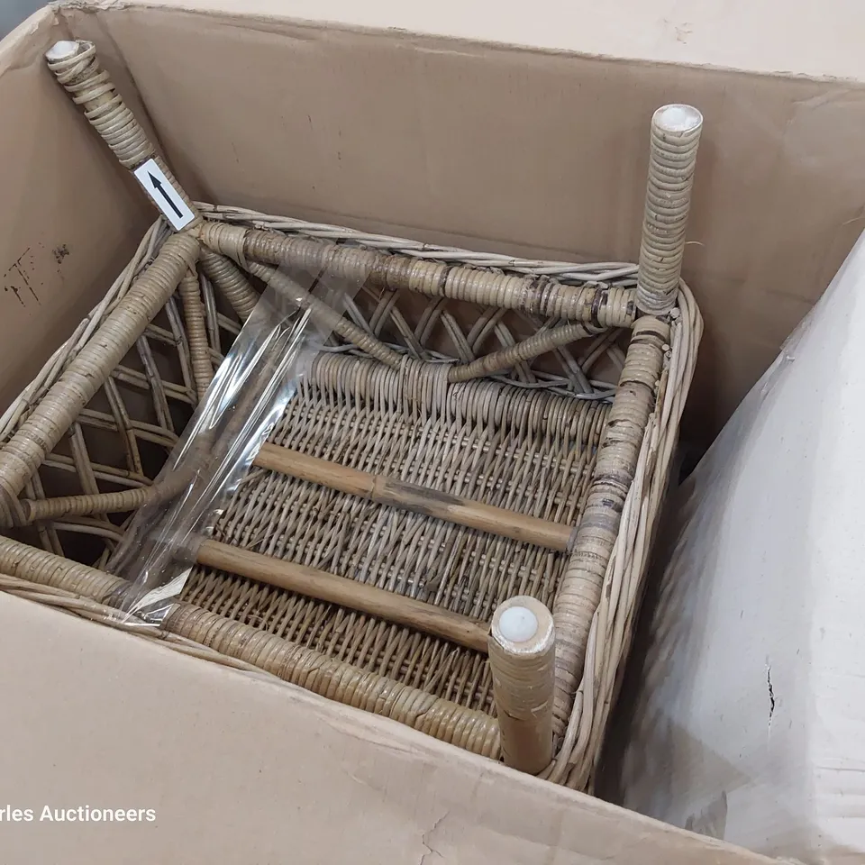 BOXED PAIR OF CANE CHAIRS