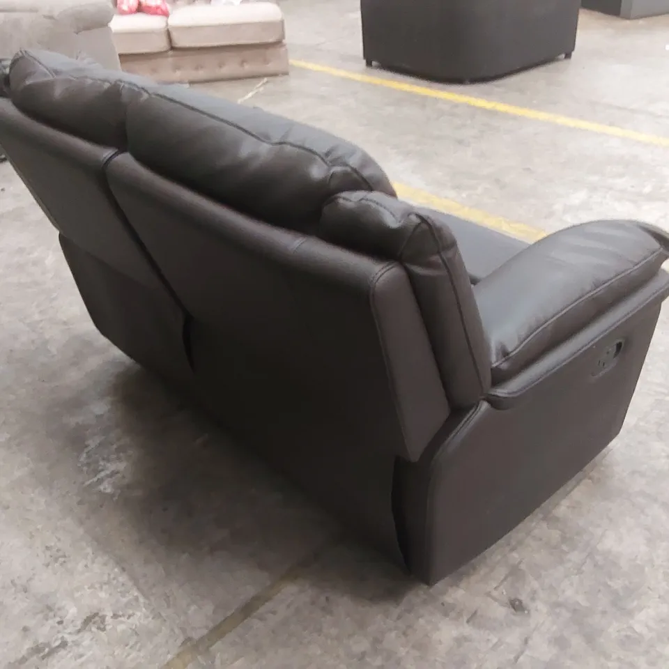 DESIGNER 2 SEATER MANUAL RECLINER FAUX LEATHER SOFA