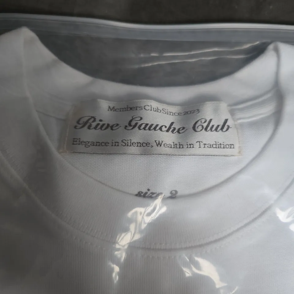 RIVE GAUCHE CLUB WHITE T-SHIRT – SIZE 2