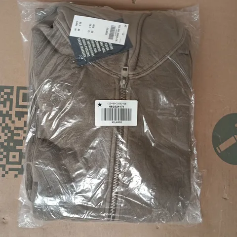 BAGGED ABERCROMBIE & FITCH LONG SLEEVE ZIP-UP HOODIE IN TAUPE SIZE XXL