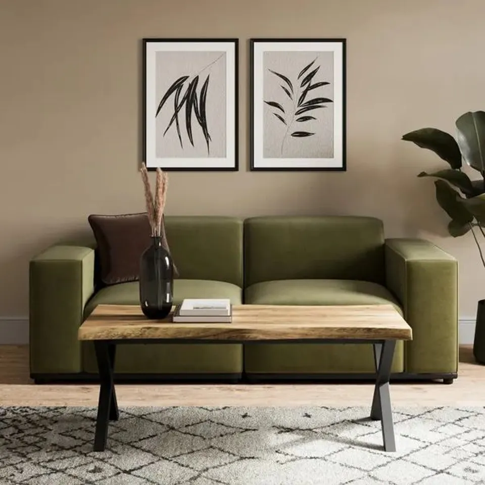 BOXED DUNELM EZRA COFFEE TABLE RUSTIC WOOD EFFECT(1 BOX)