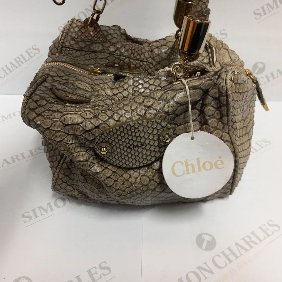 CHLOE GREY PYTHON HANDBAG