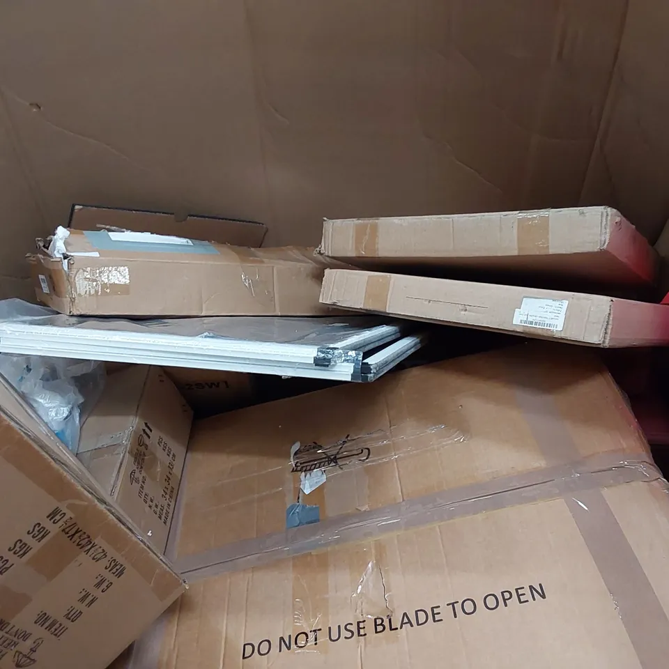 PALLET OF ASSORTED CONSUMER PRODUCTS TO INCLUDE; OFFICE CHAIRS, LARGE WALL CLOCK, BABY CUSHION, GLOW FOAM STICKS ECT