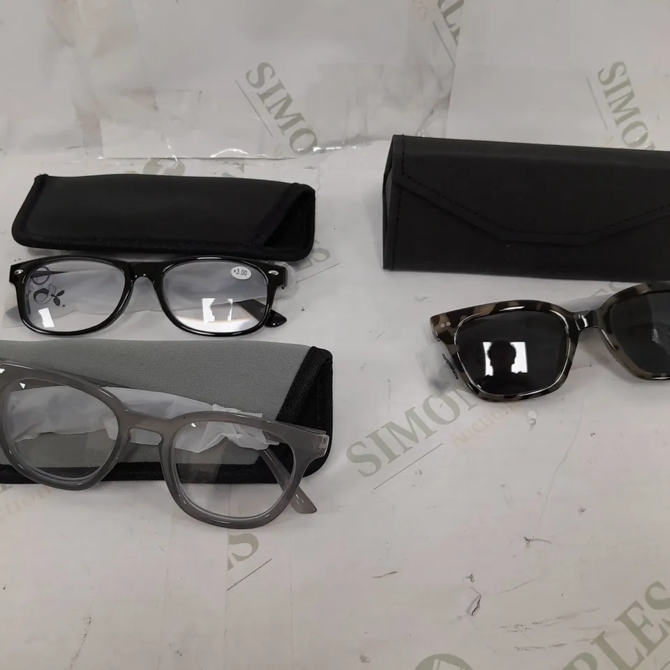 1 PAIR OF SUNGLASSES AND 2 PAIRS OF READING GLASSES GREY MIX 