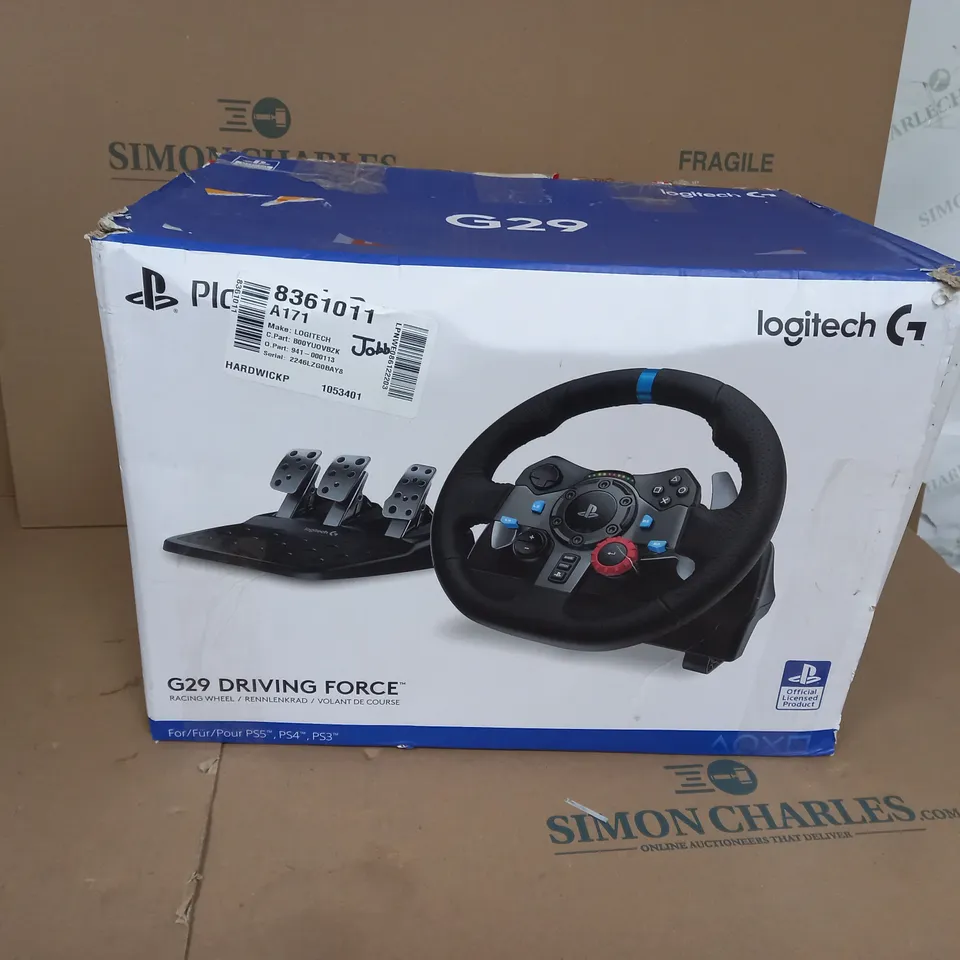 BOXED LOGITECH G29 DRIVING FORCE GAMING STEERING WHEEL 