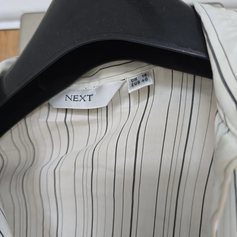 NEXT WOMEN'S STRIPED SHIRT WITH BUCKLE WRAP DETAIL - UK 12 (EU 40)