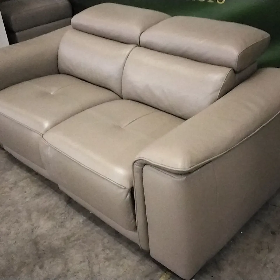 QUALITY ITALIAN DESIGNER AURELIA POWER RECLINER LOVESEAT MUD LEATHER