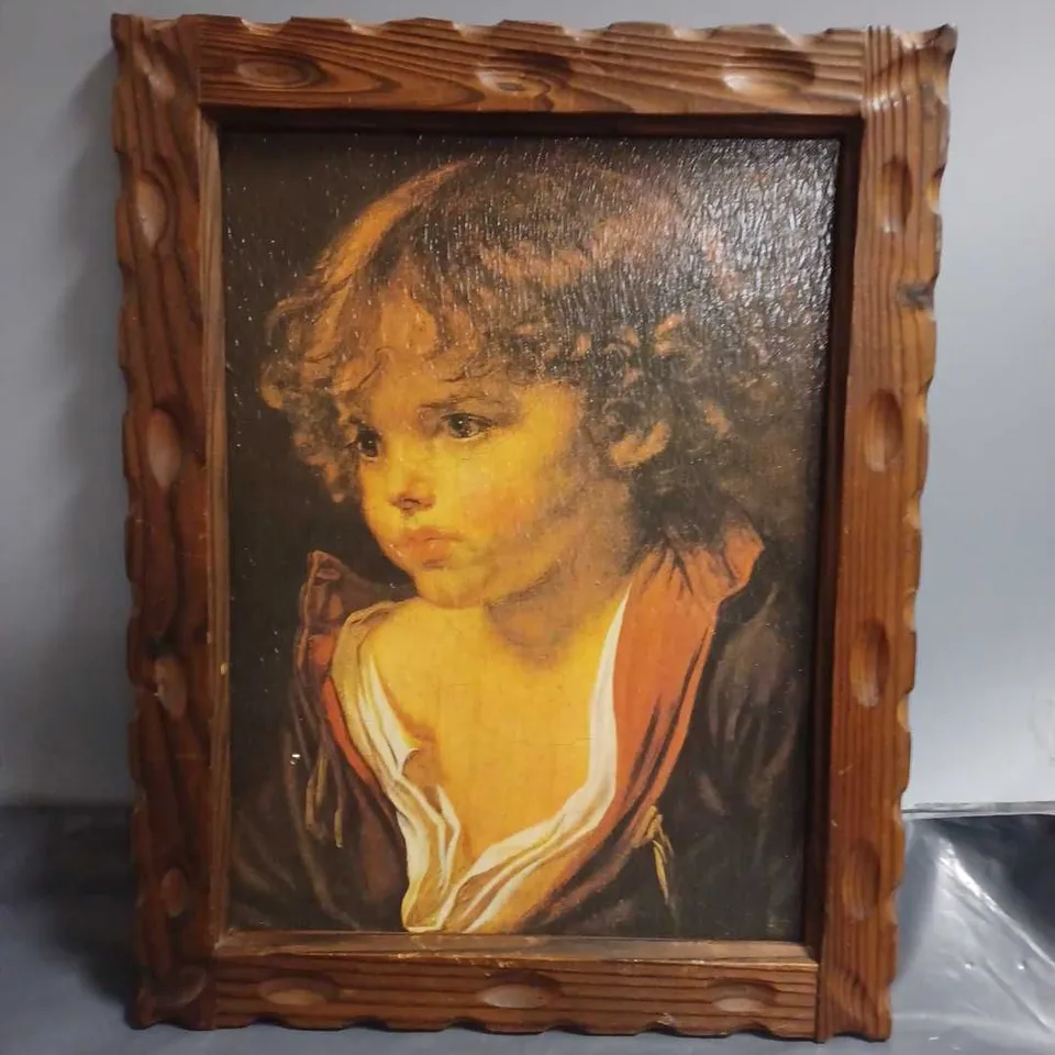 VINTAGE PAINTING IN DECORATIVE WOODEN FRAME - 50 X 38CM