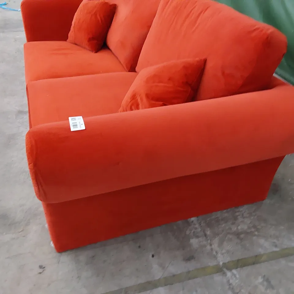 DESIGNER EMMA THREE SEATER SOFA EMMA PLAIN FIRE PLUSH FABRIC 