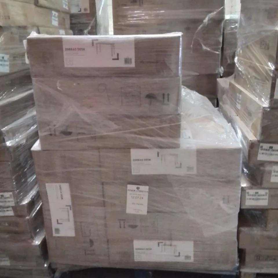 PALLET CONTAINING A LARGE QUANTITY OF BRAND NEW ZORRAS DESKS