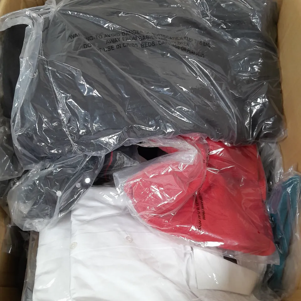 APPROXIMATELY 30 ASSORTED CLOTHING PRODUCTS IN VARIOUS STYLES & SIZES 