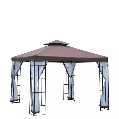 BOXED OUTSUNNY GAZEBO 3X3M, WITH NETTING CURTAINS (1 BOX)