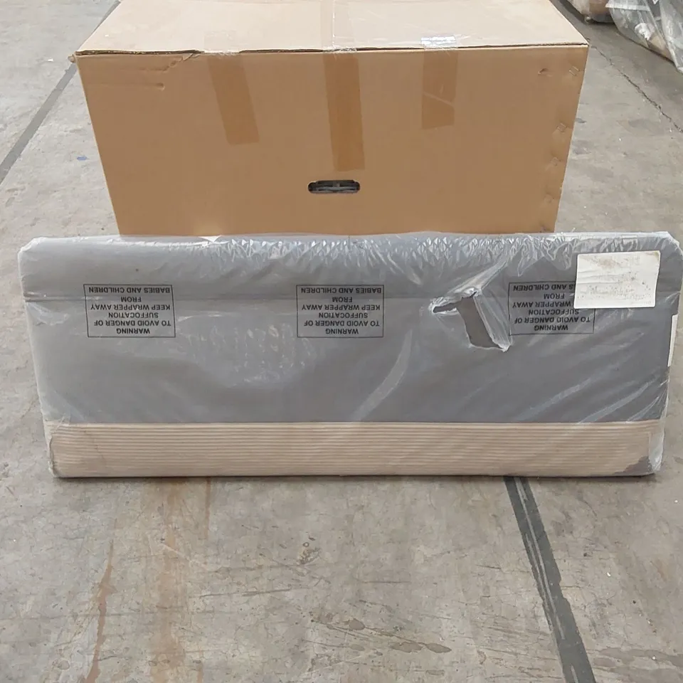 BAGGED DESIGNER 120cm FABRIC UPHOLSTERED HEADBOARD - GREY