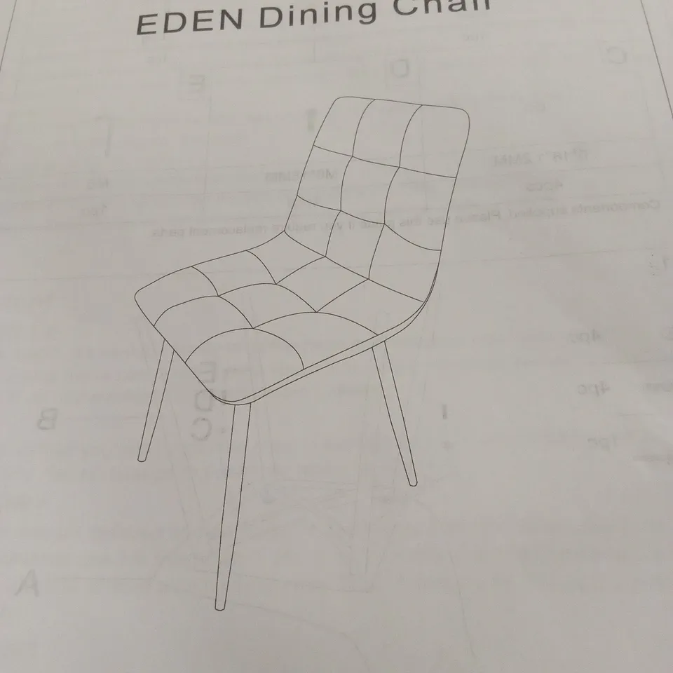 BOXED DUSK SET OF 2 EDEN VELVET DINING CHAIRS 