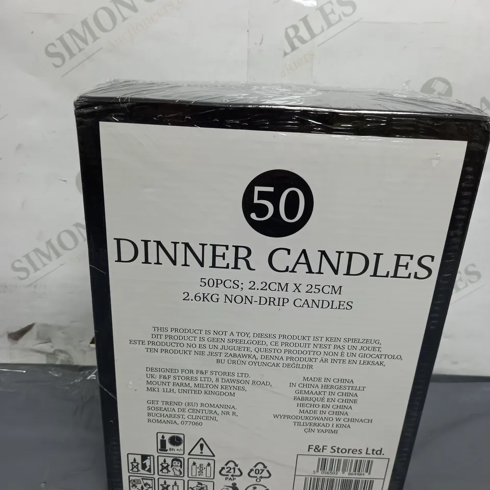 BOX OF 50 DECO EXPRESS DINNER CANDLES
