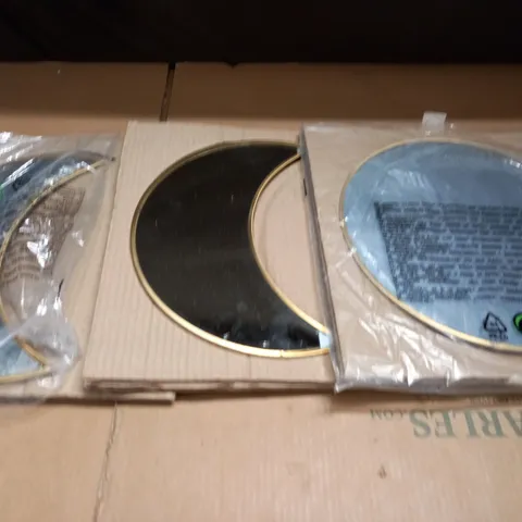 SUN & MOON GOLD TRIM WALL MIRRORS