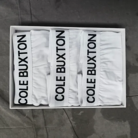 COLE BUXTON SET OF 3 BOXER BRIEFS IN WHITE SIZE SMALL