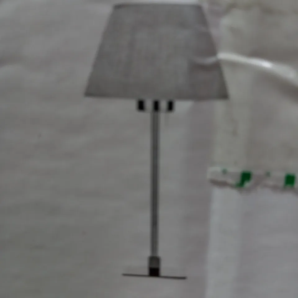 ZURICH TABLE POLISHED CHROME LAMP WITH CREAM SHADE
