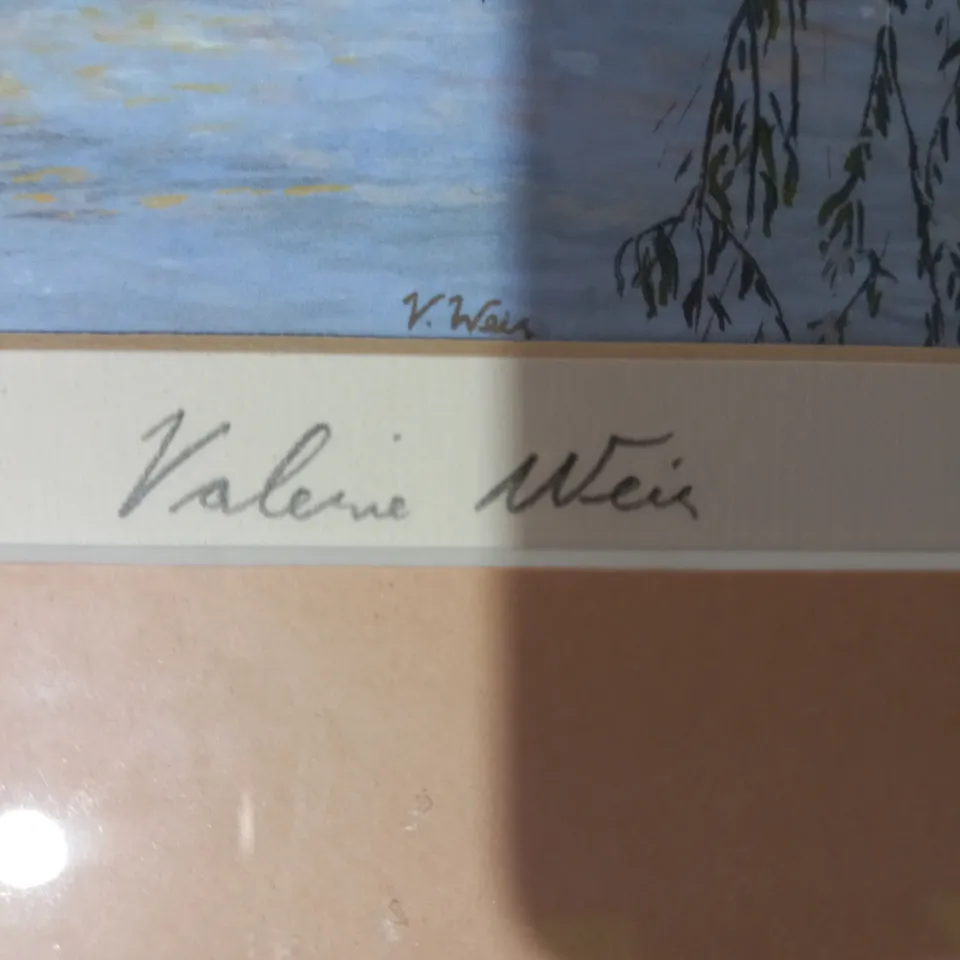 VALERIE WEIR SIGNED AND FRAMED "THE BACKS AT KINGS, CAMBRIDGE" ART PRINT