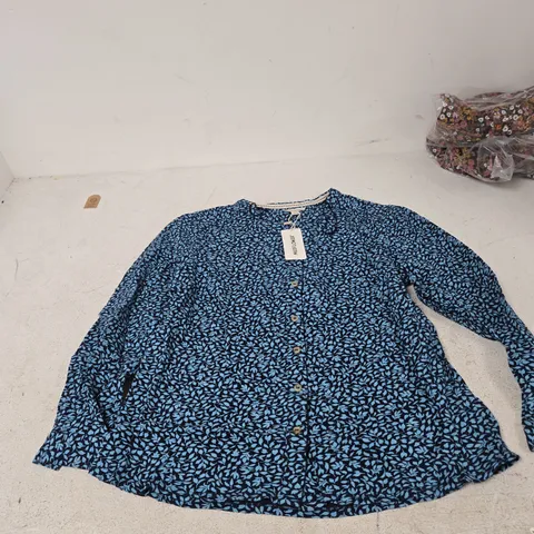 MUDFLOWER WOMEN'S BLUE FLORAL BLOUSE – UK 16 (EU 14, US 12)