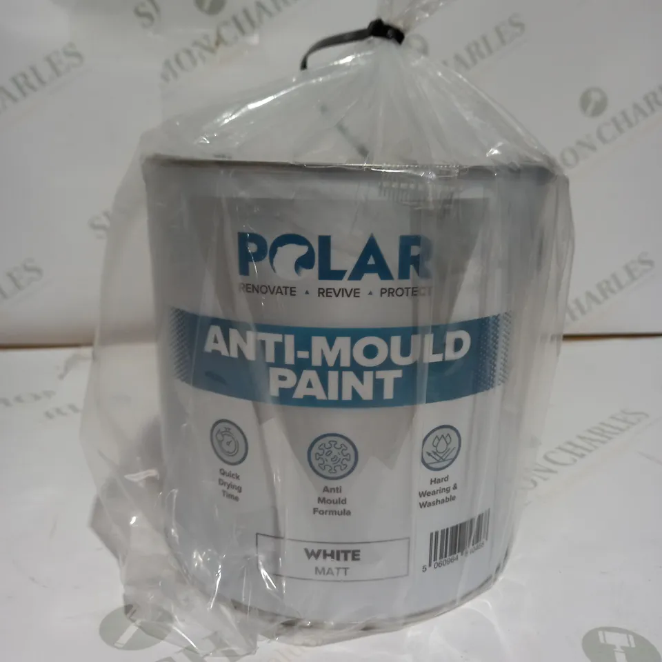 POLAR ANTI MOULD PAINT - BRILLIANT WHITE MATT FINISH - 2.5 LITRE