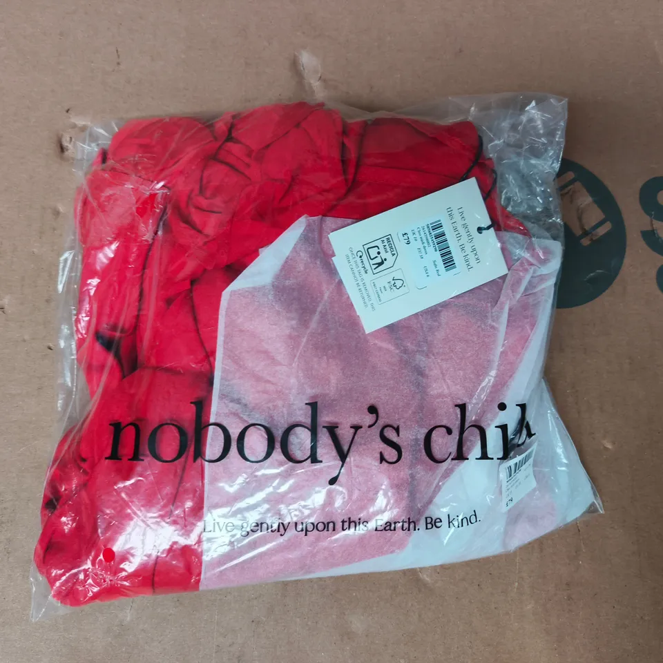 BAGGED NOBODY'S CHILD CLEA MIDI DRESS IN RED SIZE UK 10
