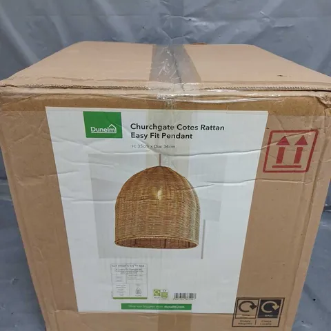 BOXED CHURHGATE COTES RATTAN EASY FIT PENDANT