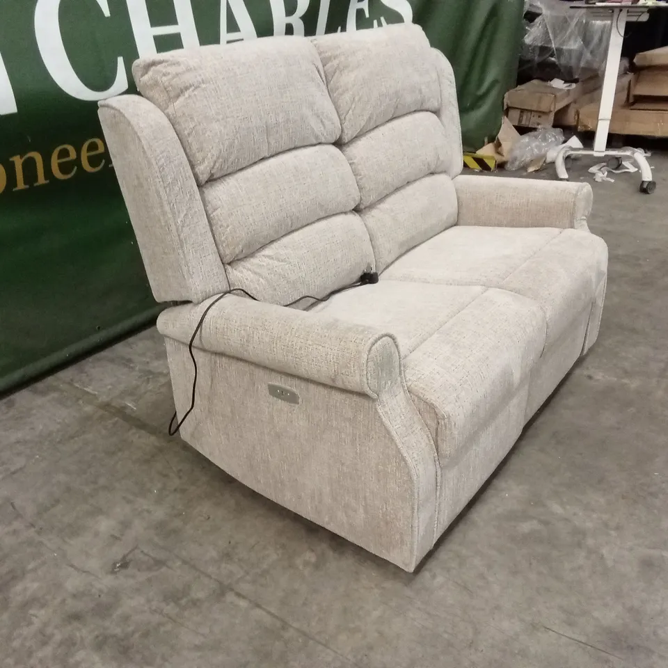 CONSTANTINO 2 SEATER ELECTRIC RECLINER SOFA - BEIGE FABRIC