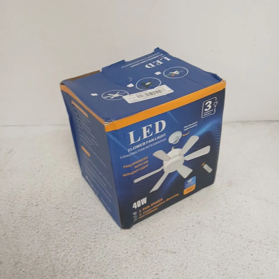 LED FLOWER FAN LIGHT 18IN CEILING FAN WITH REMOTE – 40W