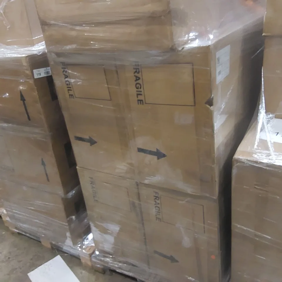 PALLET CONTAINING A LARGE QUANTITY OF ASSORTED BATHROOM FURNITURE PARTS INCLUDING: SAVENA SINGLE DRAWER VANITY BASES ECT