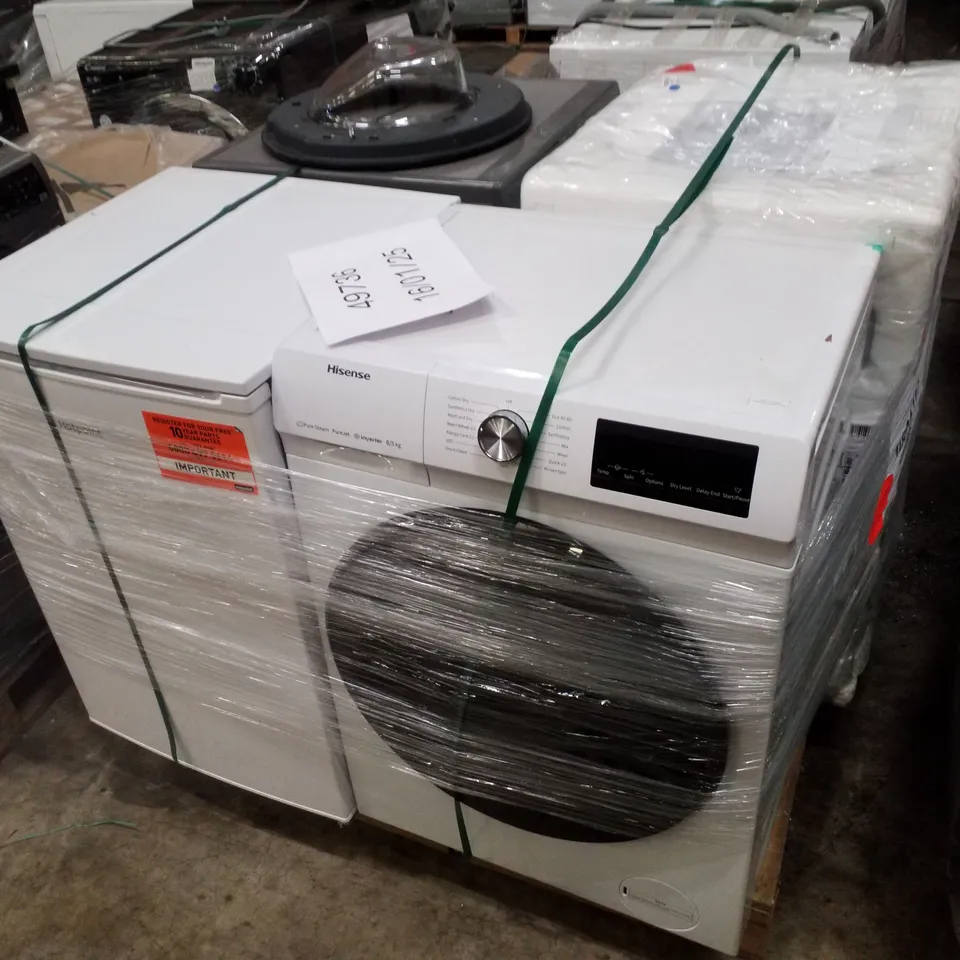 PALLET OF APPROXIMATELY 4 UNPROCESSED RAW RETURN WHITE GOODS TO INCLUDE;