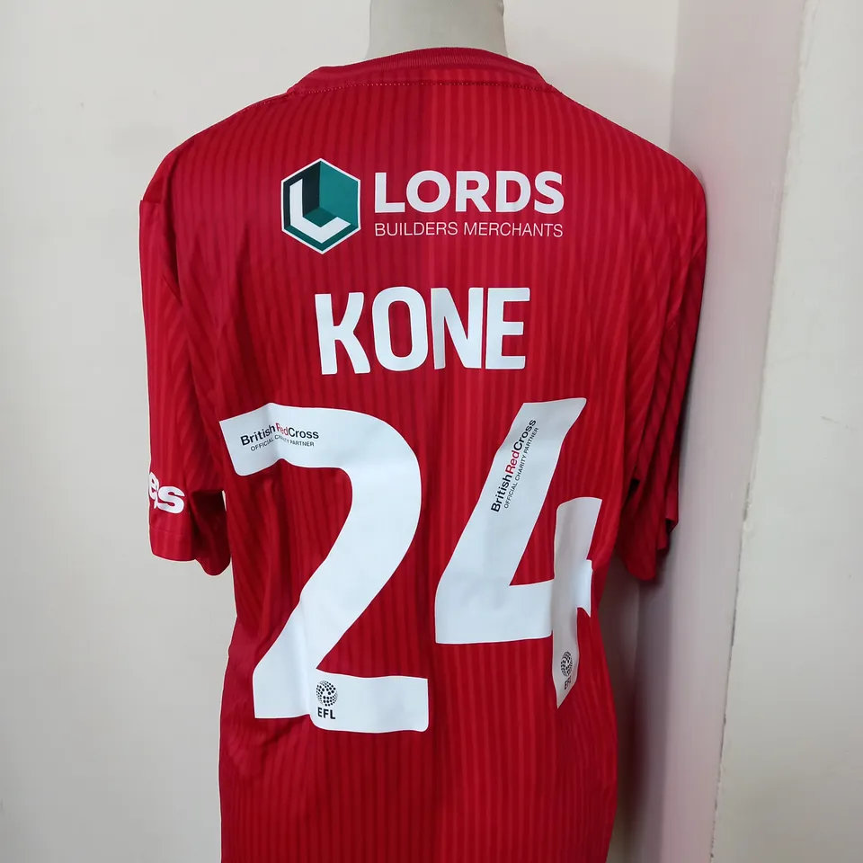 WYCOMBE WANDERERS AWAY SHIRT WITH KONE 24 SIZE M