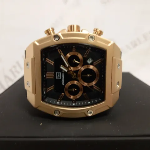 ZIHLMANN & CO TRIPLE DIAL STUD DETAIL RUBBER STRAP WATCH