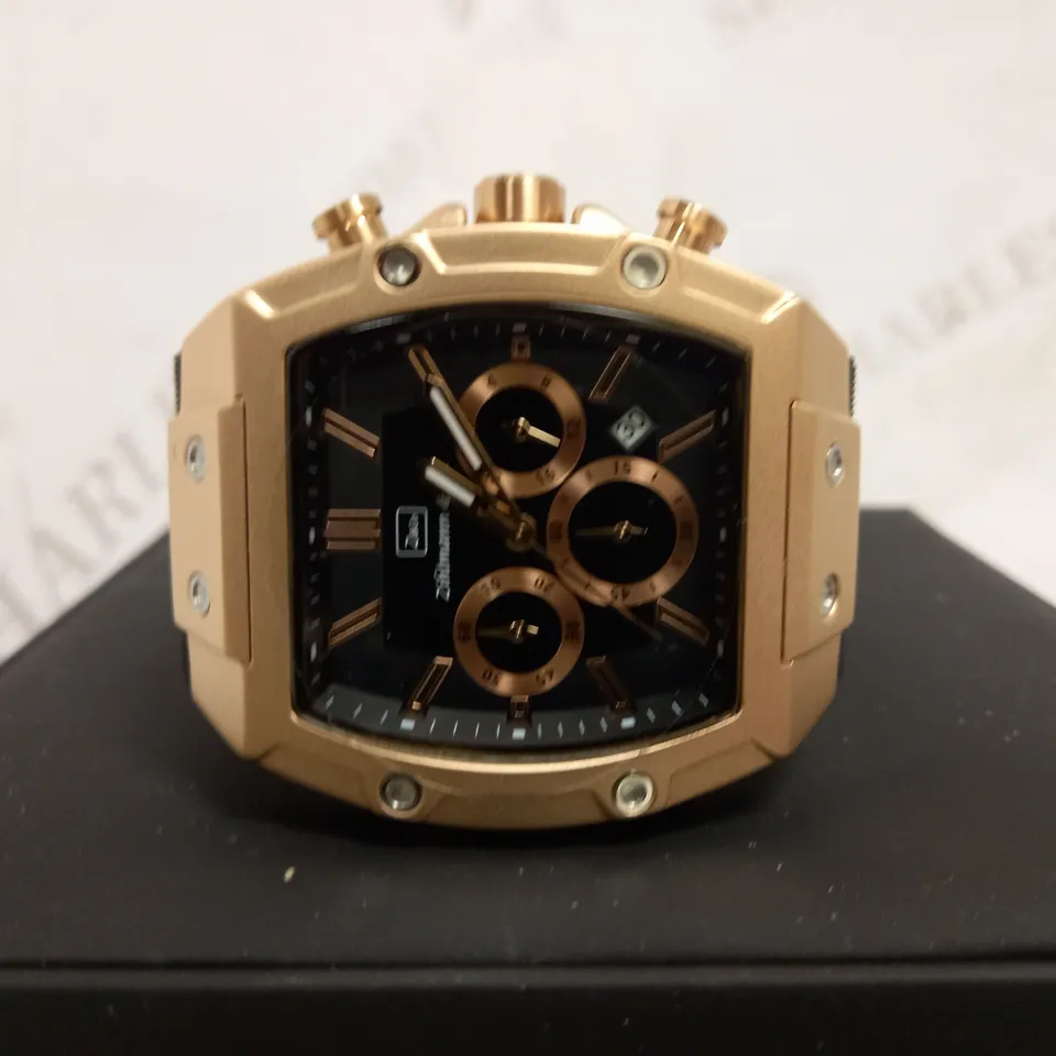 ZIHLMANN & CO TRIPLE DIAL STUD DETAIL RUBBER STRAP WATCH RRP £520