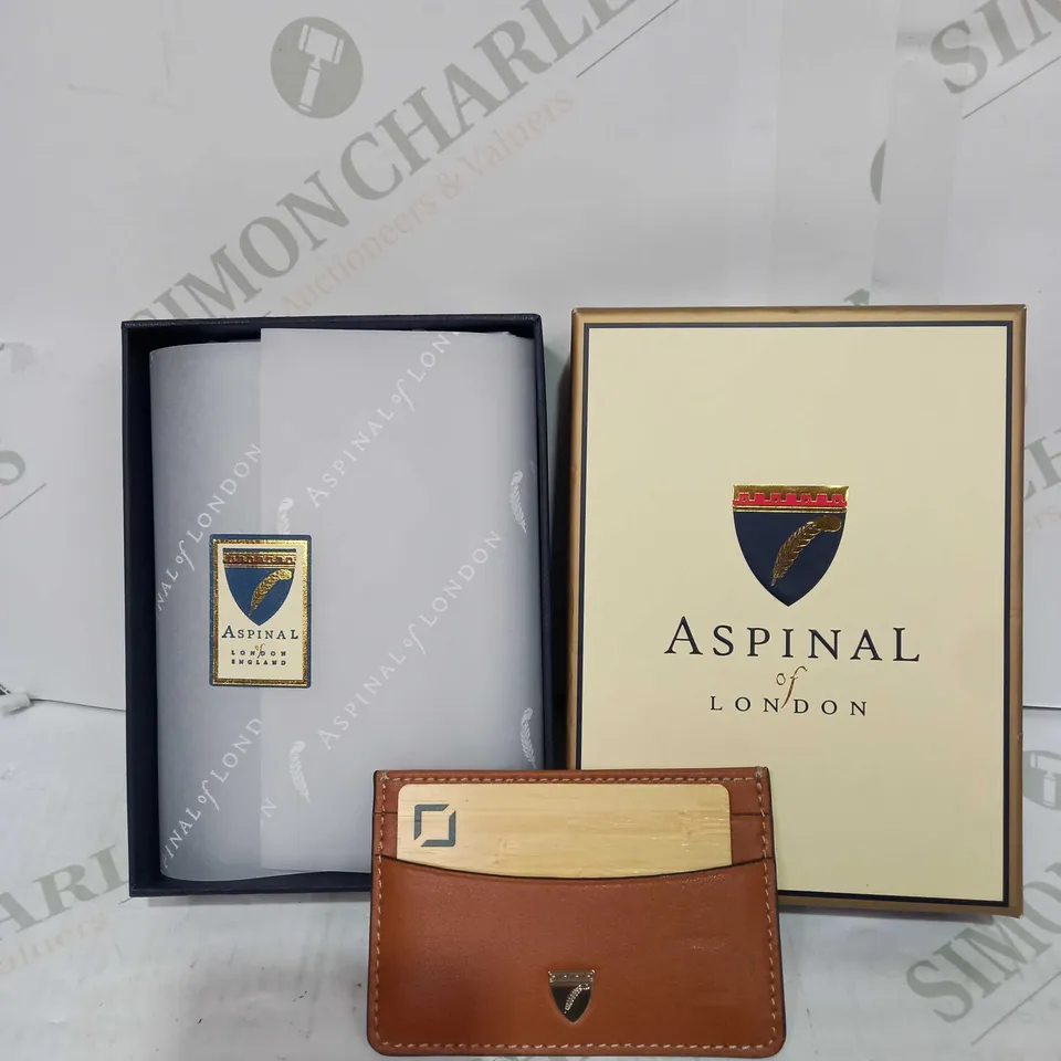 ASPINAL OF LONDON SLIM CARD HOLDER IN SMOOTH TAN