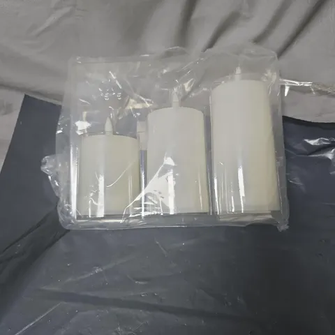 SET OF 3 BATTERY OPERATED CANDLE ORNAMENTS BOXED