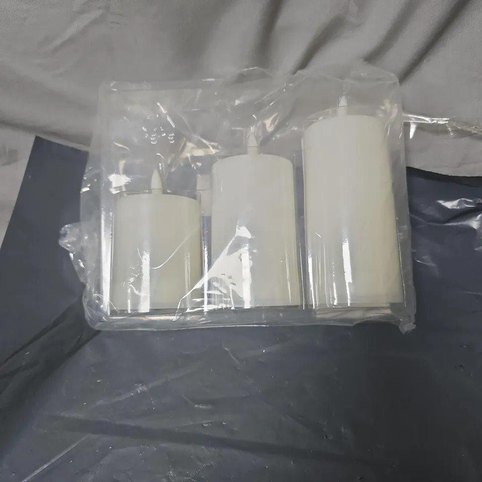 SET OF 3 BATTERY OPERATED CANDLE ORNAMENTS BOXED