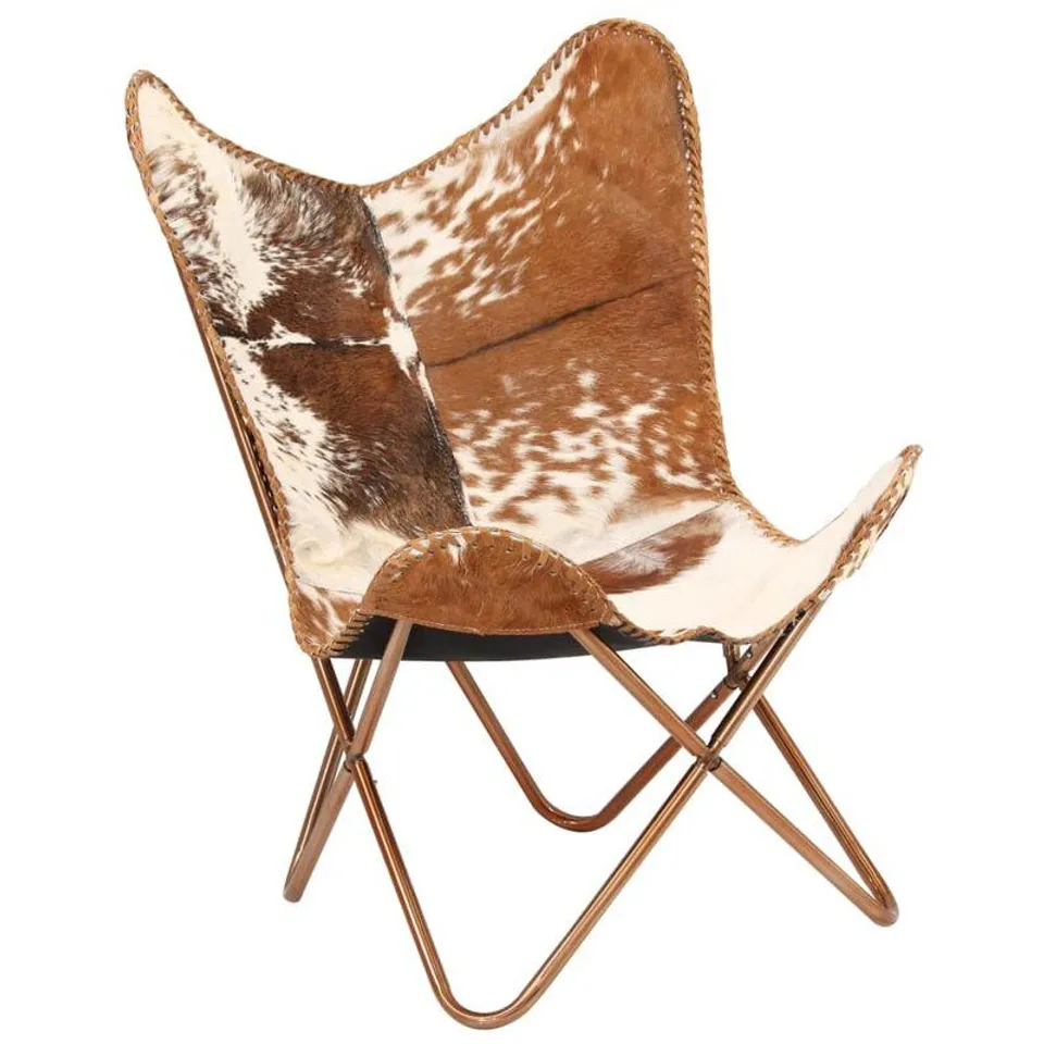 BOXED LUCIAN BUTTERFLY CHAIR - BROWN UPHOLSTERY 