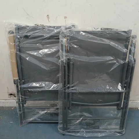 PAIR OF OUTDOOR RECLINING CHAIRS IN DARK GREY - COLLECTION ONLY