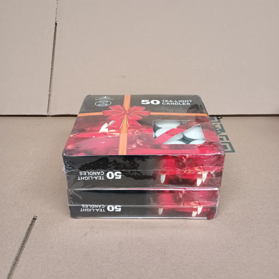 TEA-LIGHT CANDLES – 2 X 50-CANDLE BOXES (SEALED)