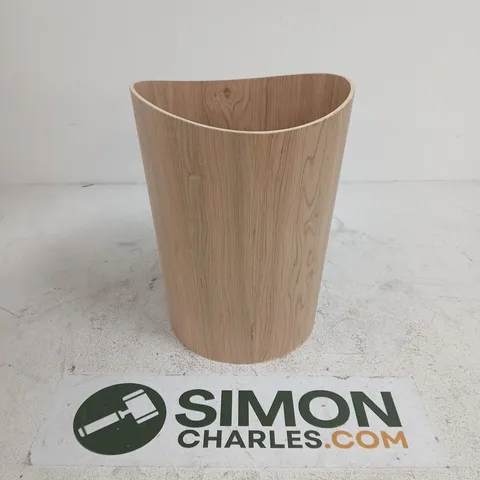 WOODEN SHAPED TRASH CAN 