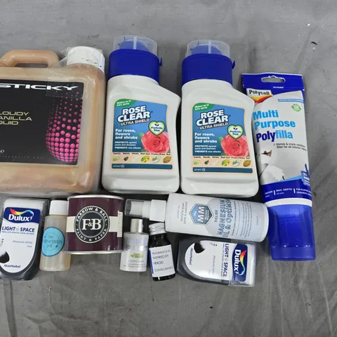 ASSORTED HOUSEHOLD MAINTENANCE & DECORATING PRODUCTS – MIXED LOT (ROSE CLEAR, DULUX, POLYCELL, FARROW & BALL) - COLLECTION ONLY