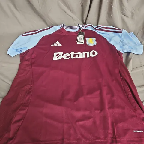 ADIDAS ASTON VILLA FC HOME JERSEY IN MAROON/BLUE SIZE 2XL