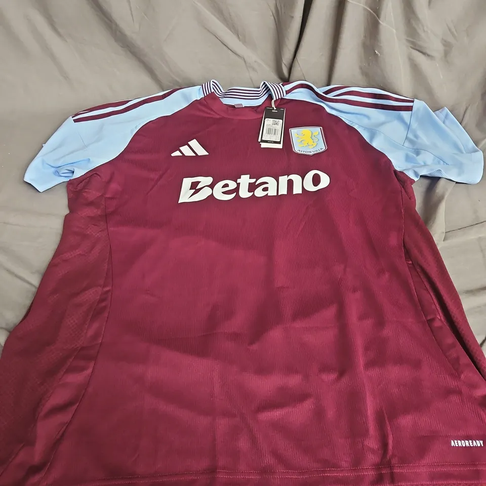ADIDAS ASTON VILLA FC HOME JERSEY IN MAROON/BLUE SIZE 2XL