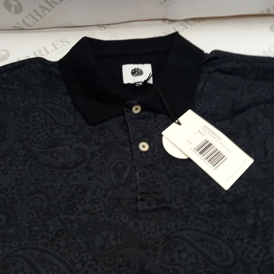 PRETTY GREEN TONAL WONDERWALL PAISLEY POLO - S