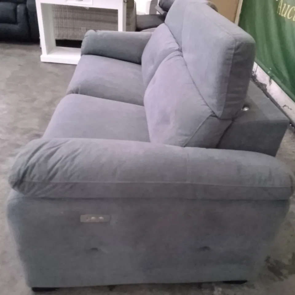 QUALITY DESIGNER ELECTRIC RECLINER 2PCS 3 SEATER SOFA - GREY FABRIC