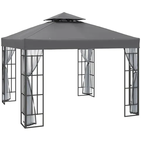 BOXED BREIANNE 3M W × 3M D STEEL PATIO GAZEBO  
