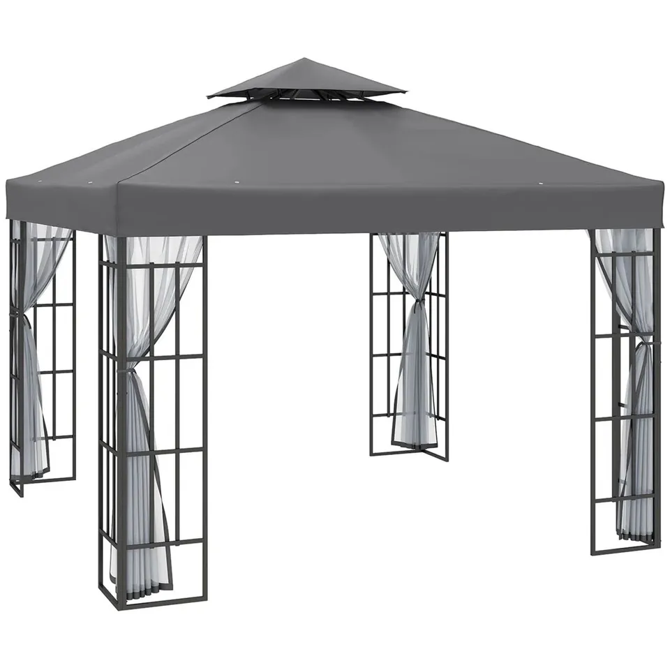 BOXED BREIANNE 3M W × 3M D STEEL PATIO GAZEBO  