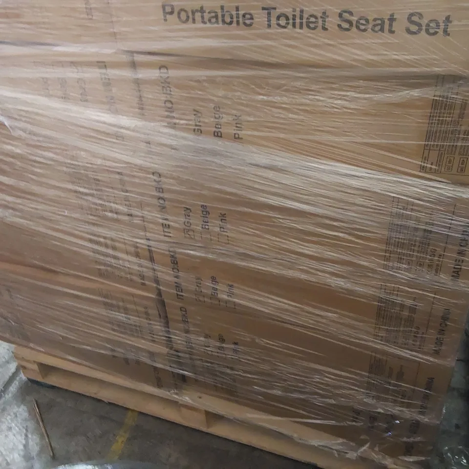 PALLET CONTAINING A LARGE ASSORTMENT OF CONSUMER PRODUCTS INCLUDING: PORTABLE TOILET SEAT SETS, LED GROW LIGHTS, MULTIFUNCTIONAL BATHROOM STOOLS ECT