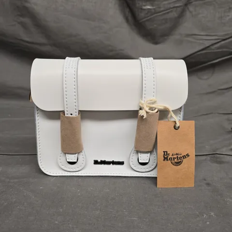DR.MARTENS LEATHER SATCHEL IN WHITE